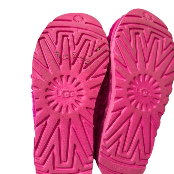 Uggs Fuzzy hot Pink Slippers - Picture 7 of 10